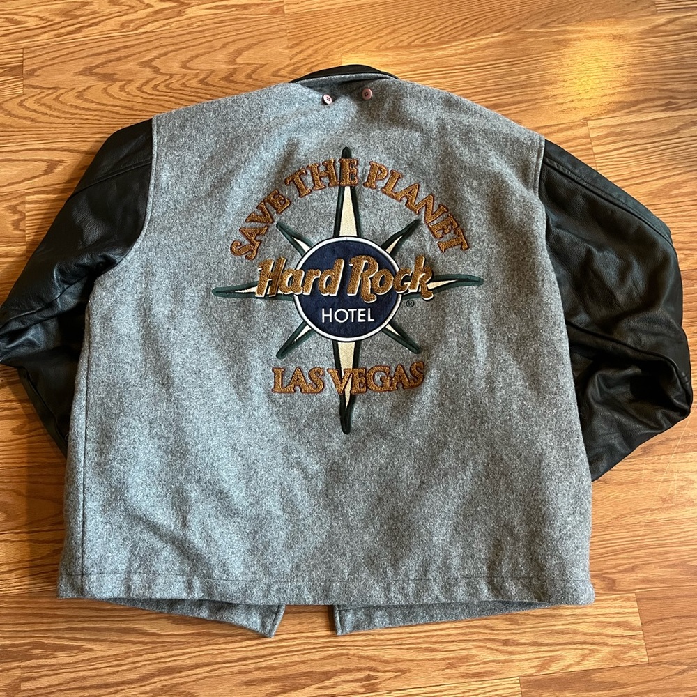 Vintage hard rock hotel letterman jacket